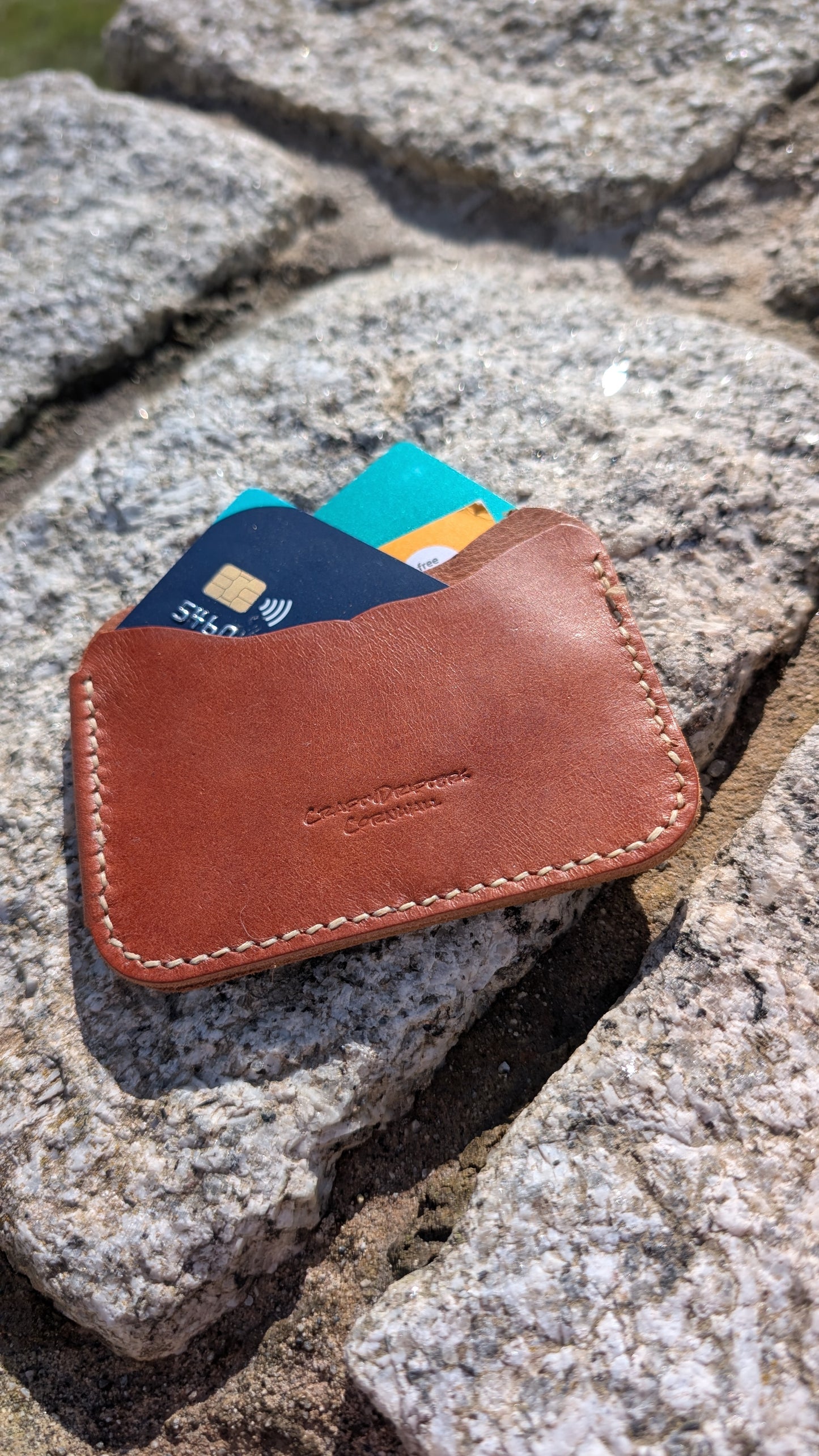 Handmade 2 pocket card/cash wallet