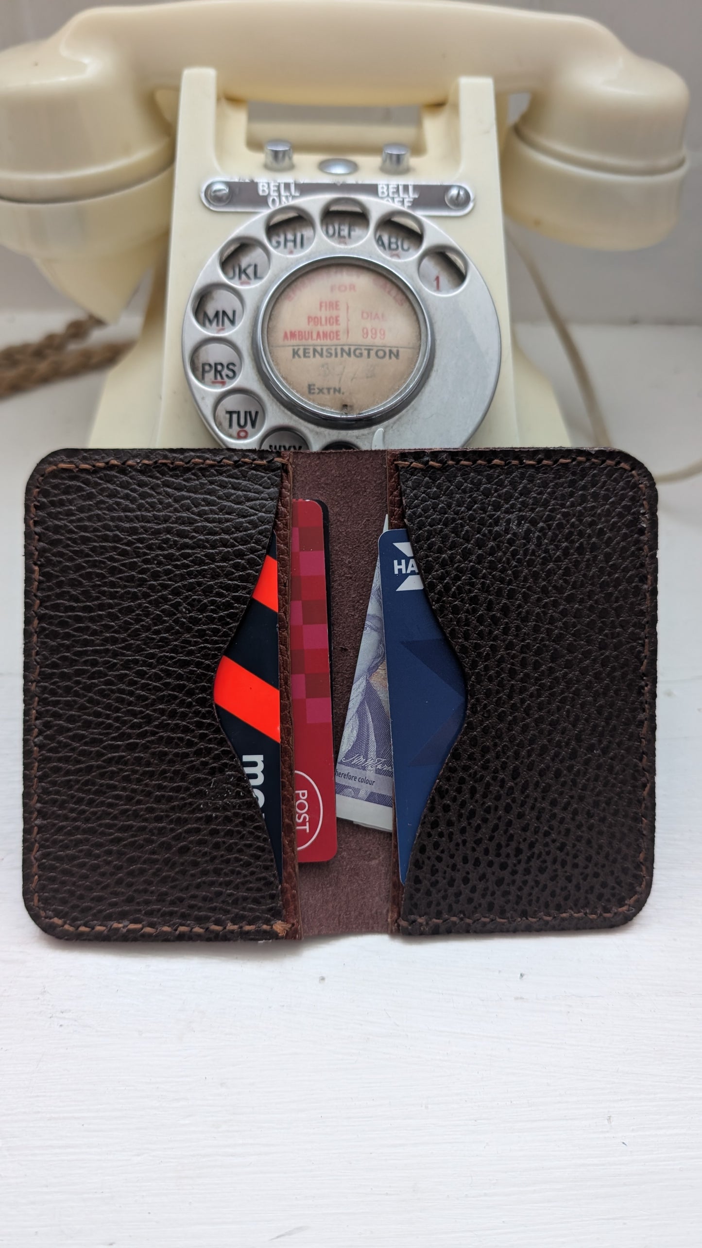 Handmade Leather 2 pocket folding wallet