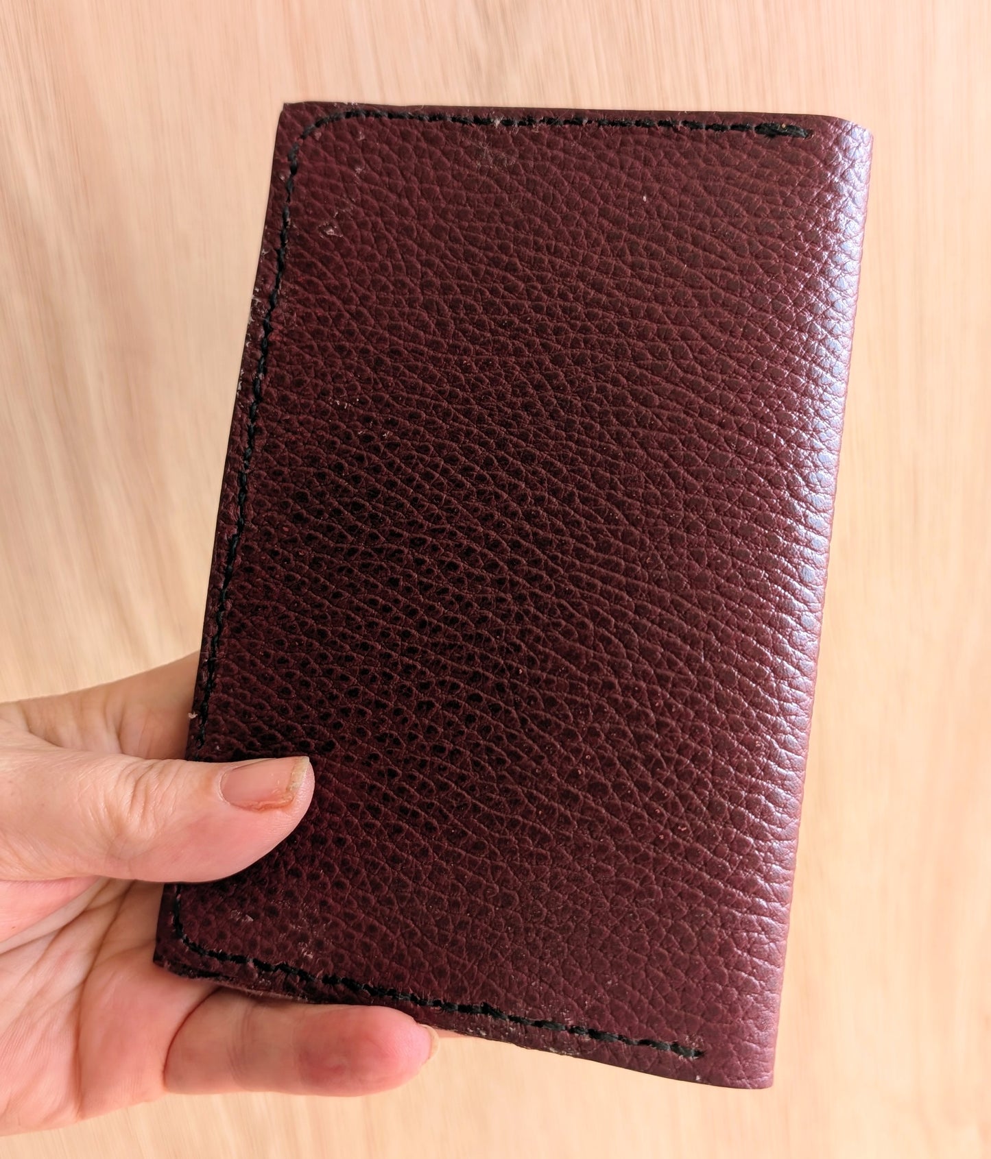 Handmade Passport wallet ( Burgundy )