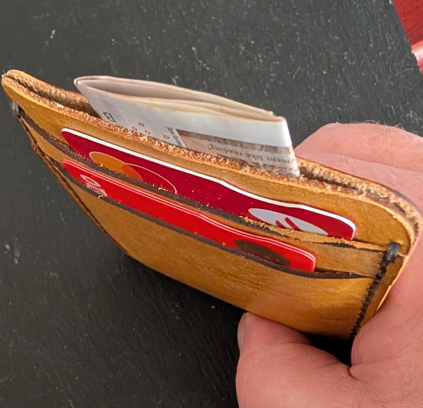 5 pocket handmade leather card wallet