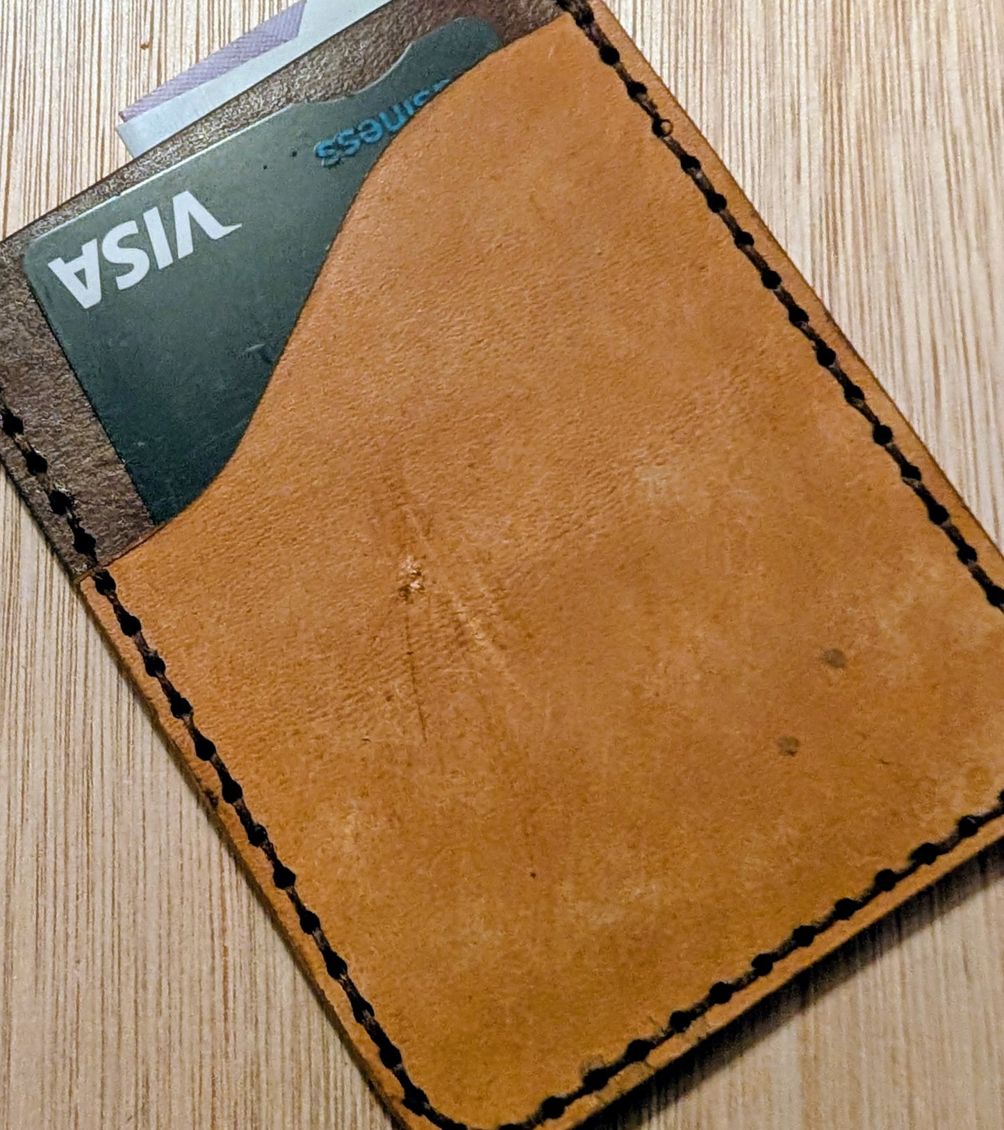 3 pocket handmade minimilist wallet.
