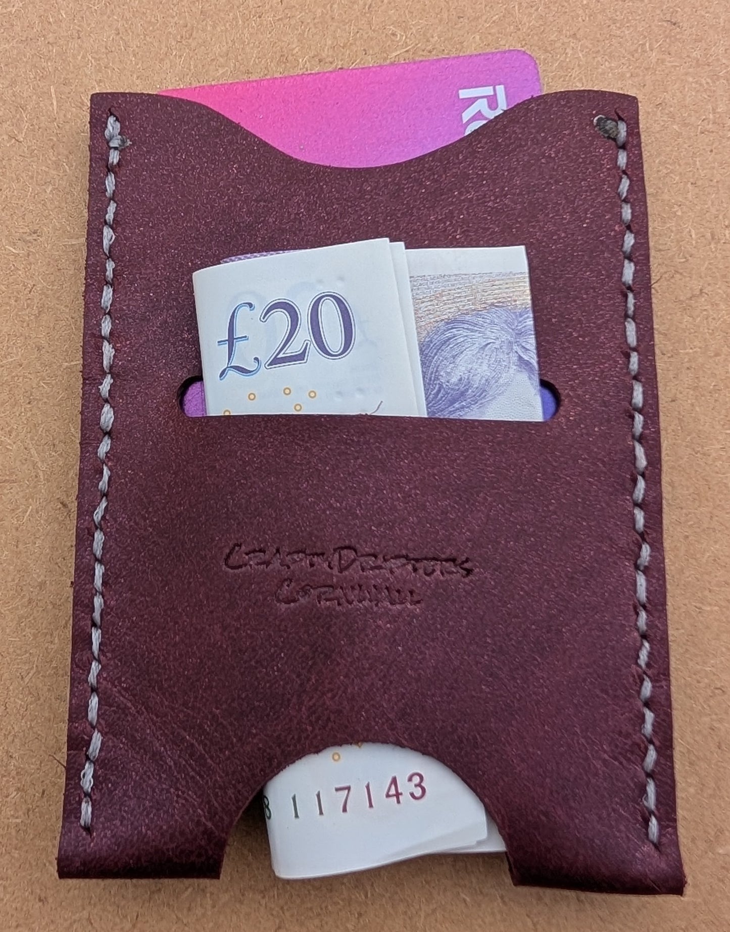 Handmade minimilist card/cash sleeve