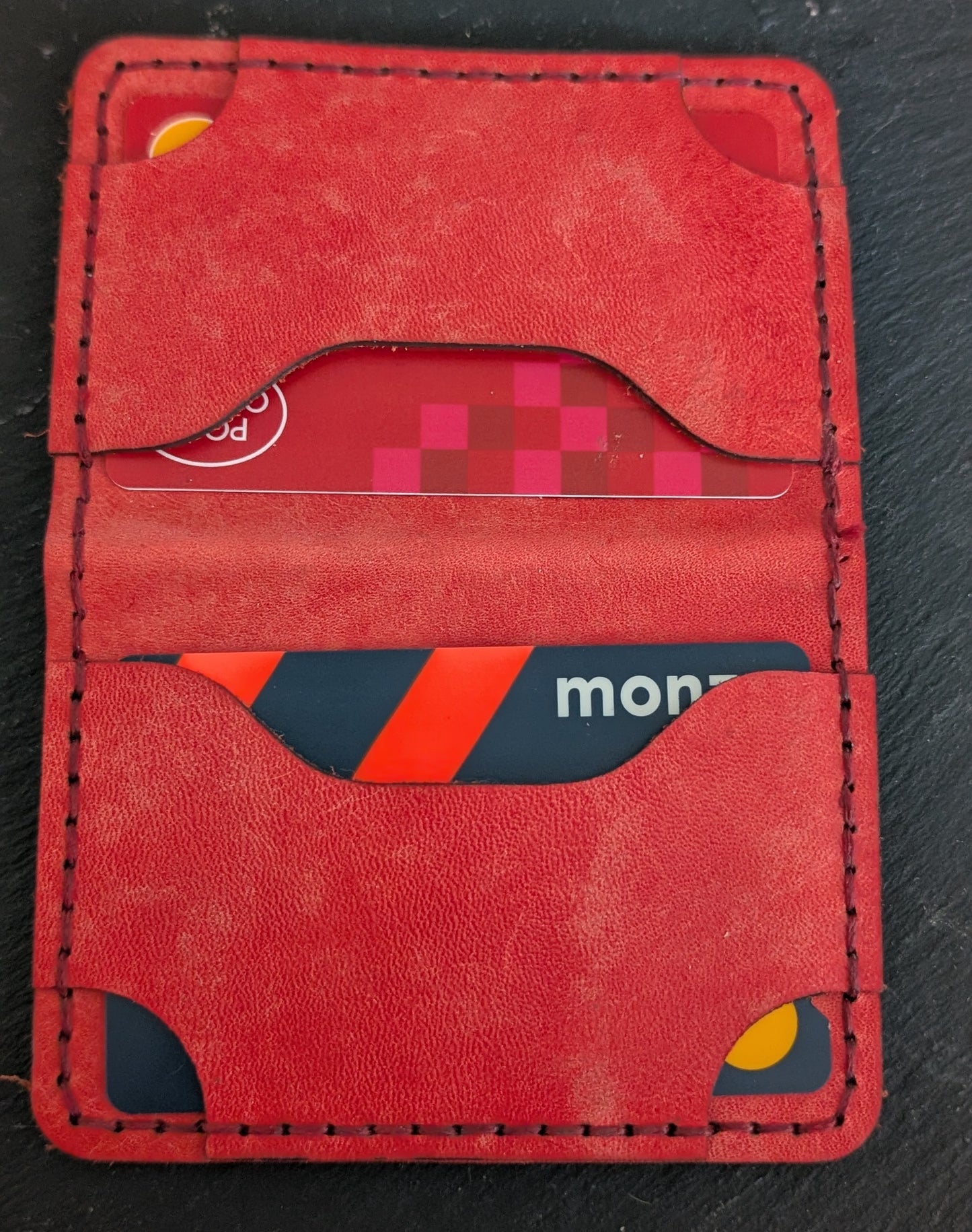 Handmade 4 pocket leather card wallet