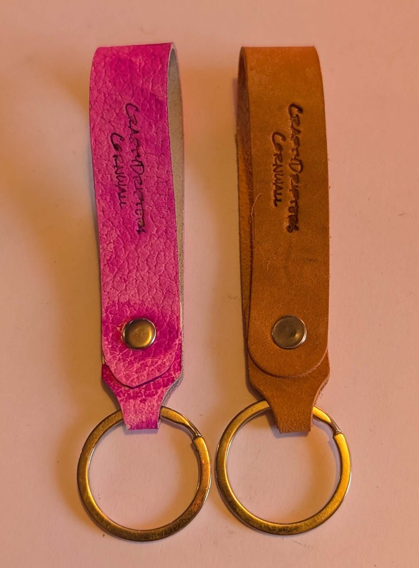 Premium Leather Keyrings made in Cornwall