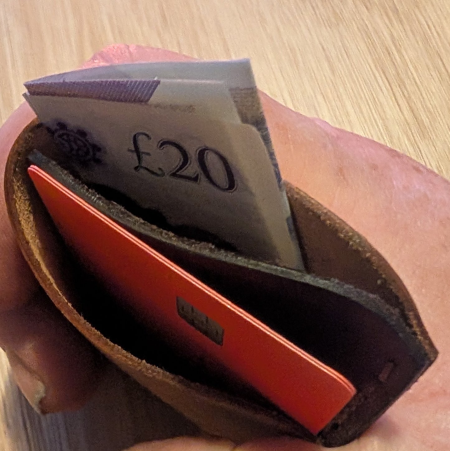 Handmade leather Card Wrap