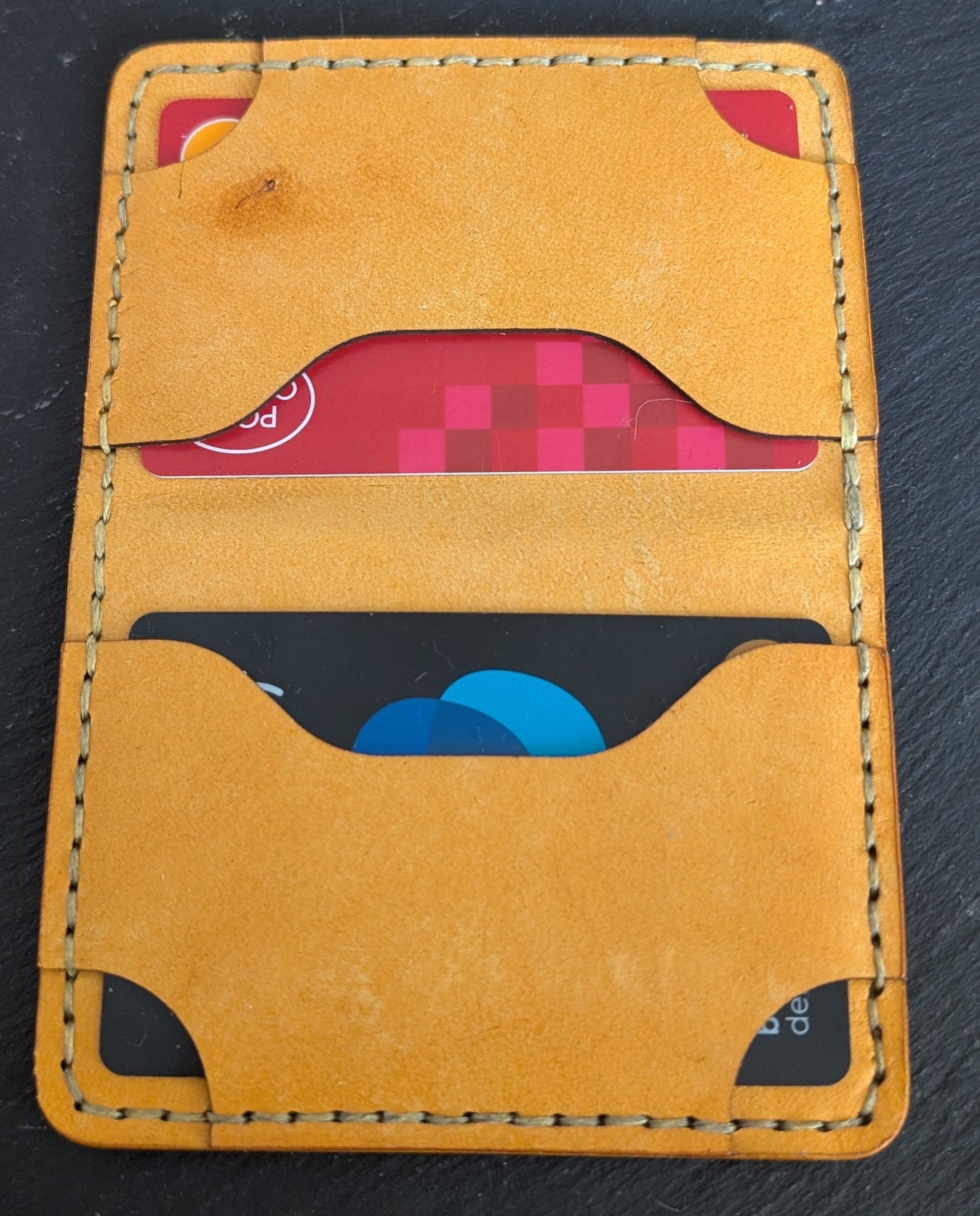Handmade folding 4 pocket leather wallet