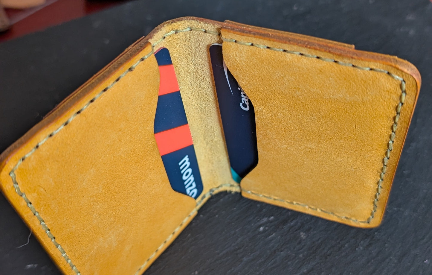 Handmade folding 4 pocket leather wallet