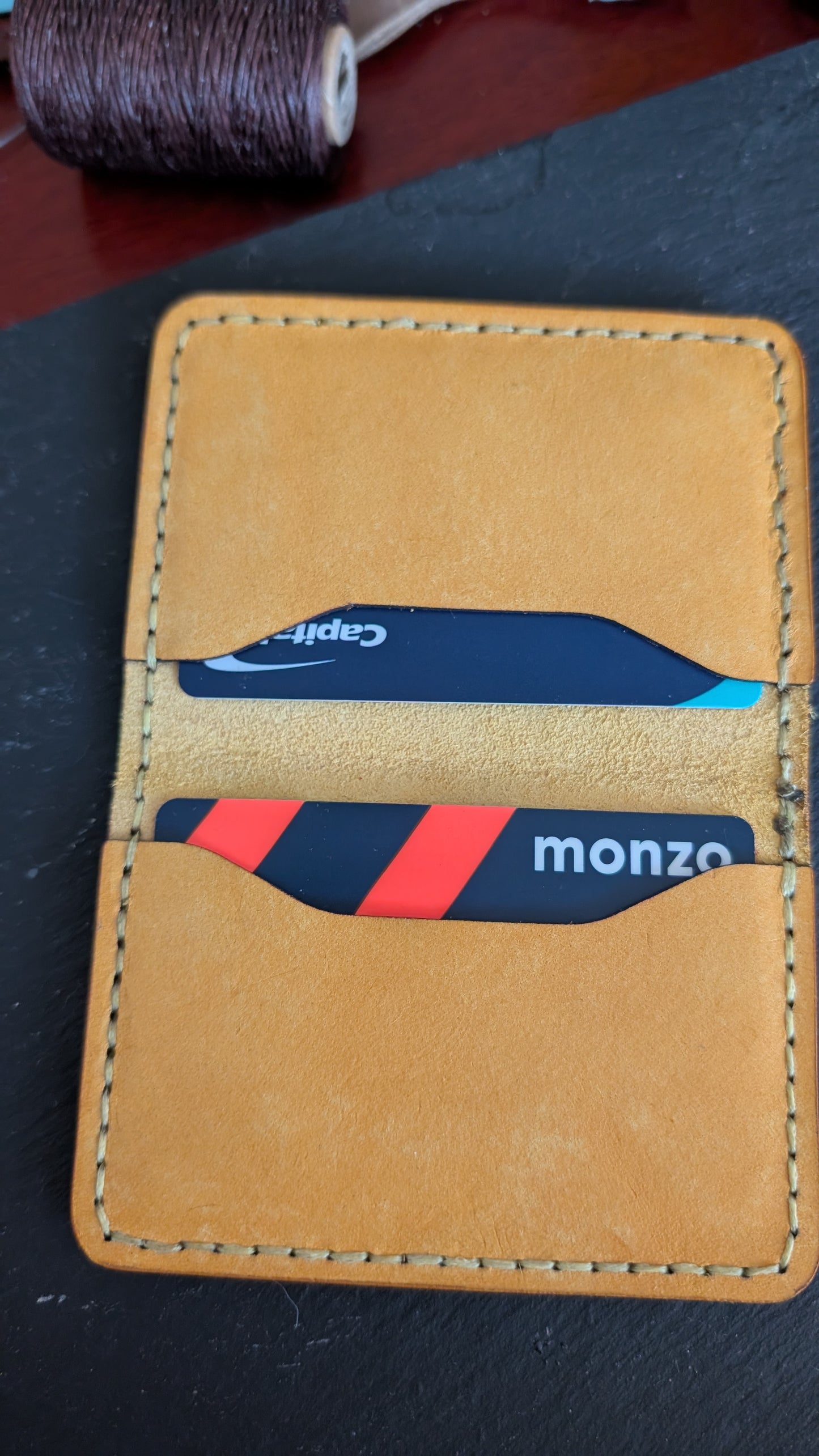 Handmade folding 4 pocket leather wallet