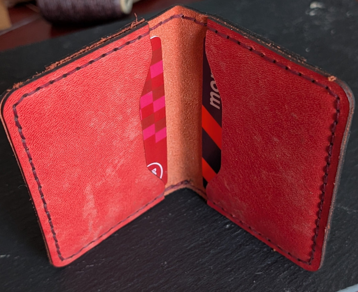 Handmade 4 pocket leather card wallet