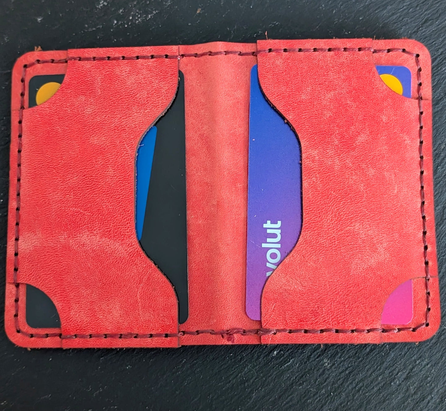 Handmade 4 pocket leather card wallet