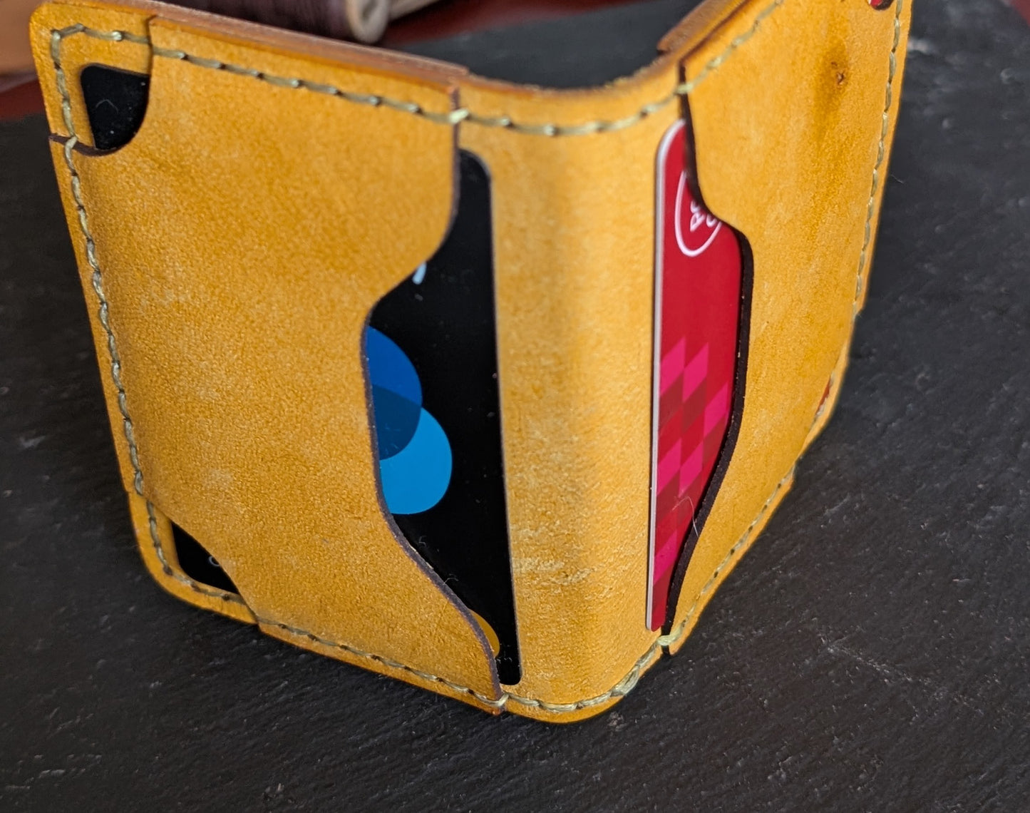 Handmade folding 4 pocket leather wallet