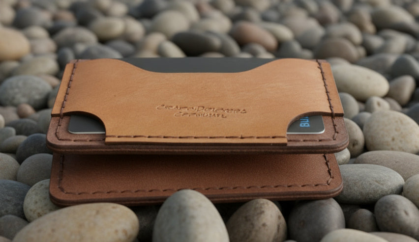 Four pocket folding card wallet made from premium Italian leather. Cognac and Brown