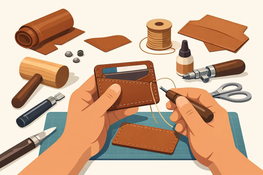 Making a Leather Card Holder by Hand