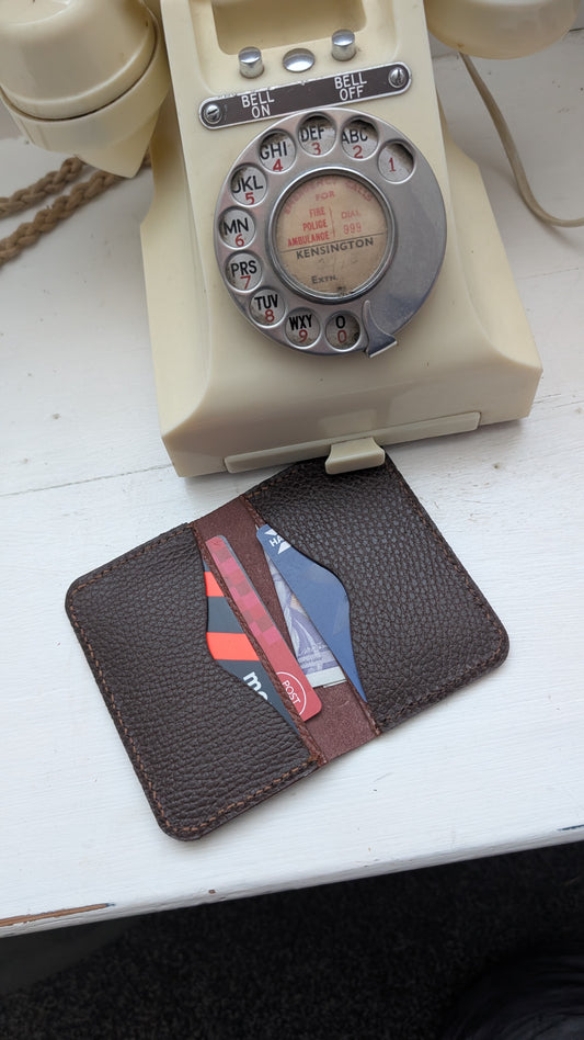 Handmade Leather 2 pocket folding wallet