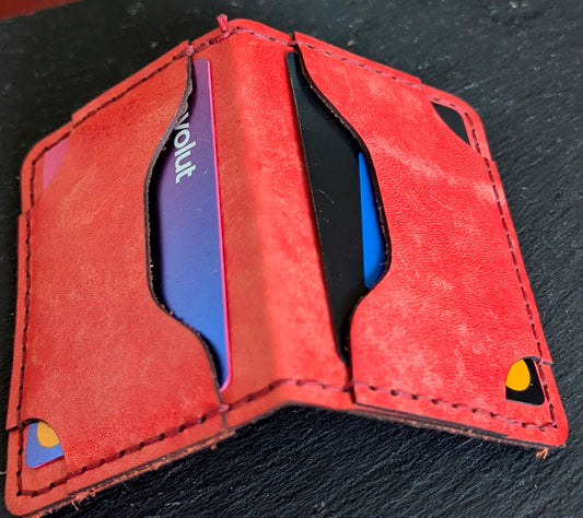 Handmade 4 pocket leather card wallet