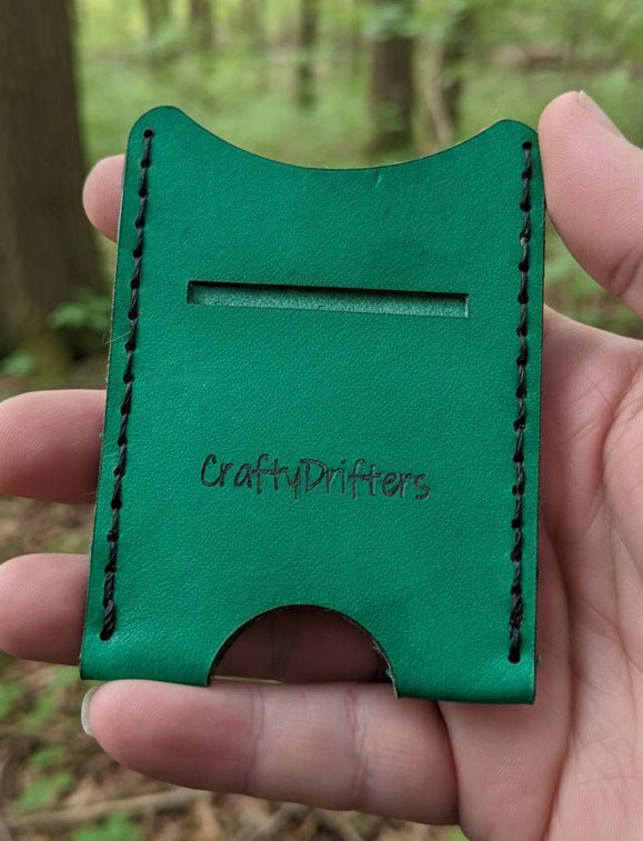 Basic Leather Card Slip with Cash Slot - CraftyDrifters Cornwall