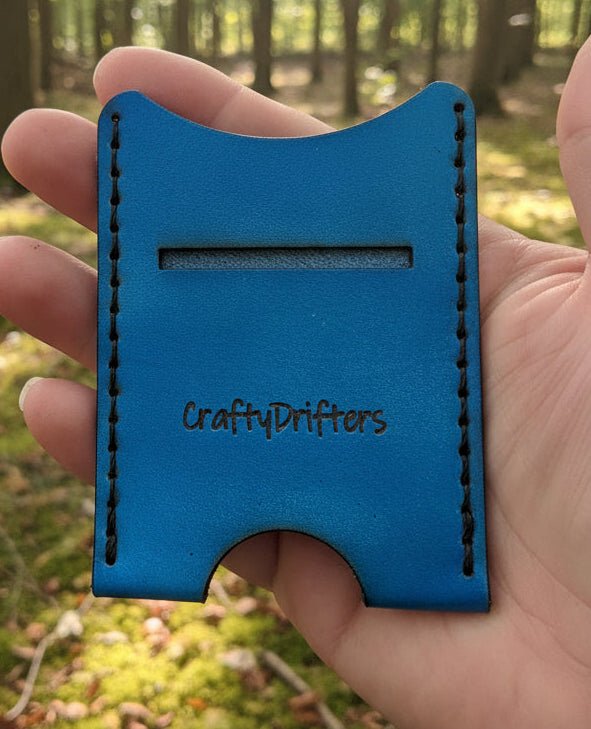Basic Leather Card Slip with Cash Slot - CraftyDrifters Cornwall