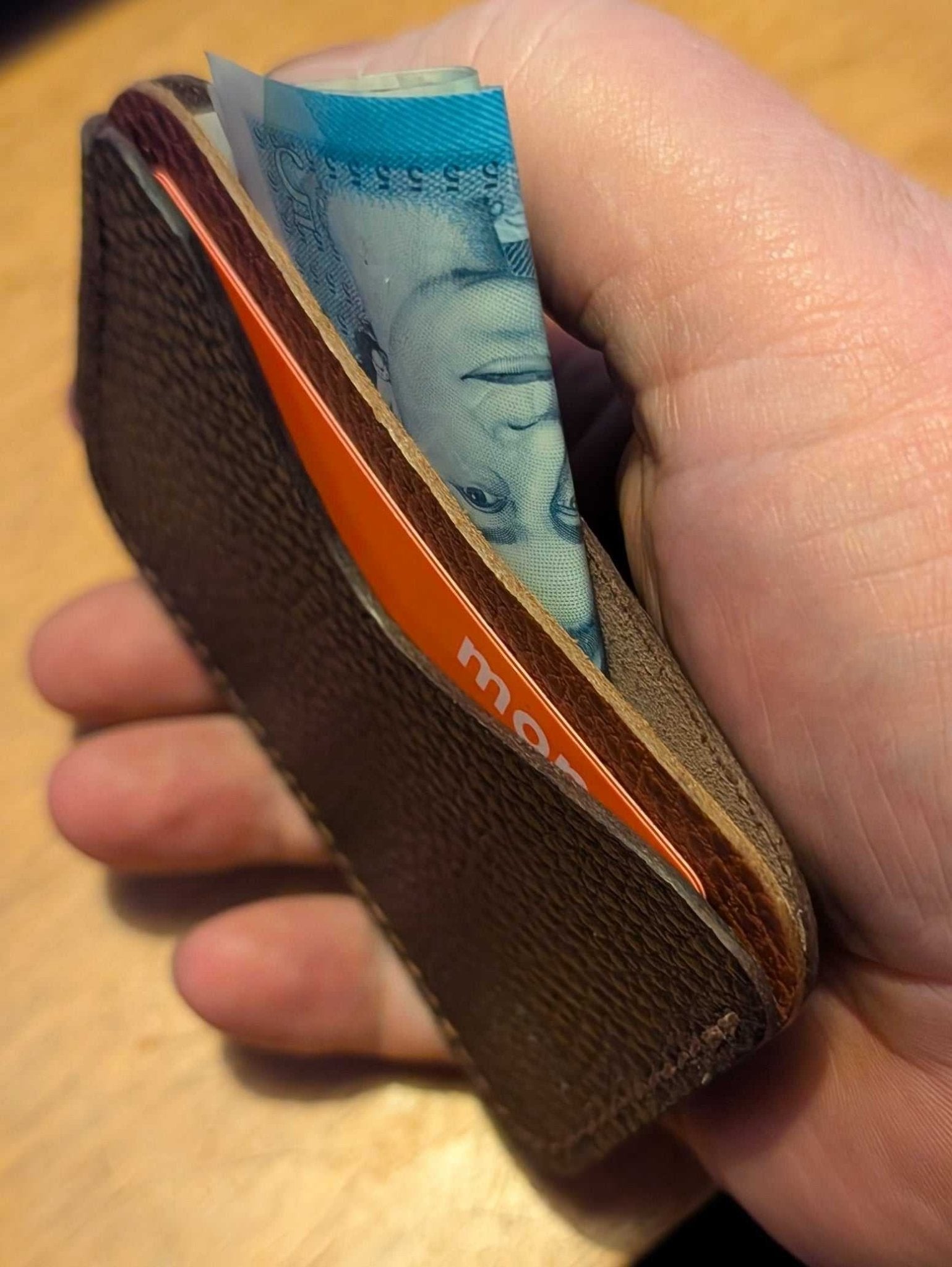 Bodmin leather Card wallet hand made - CraftyDrifters Cornwall