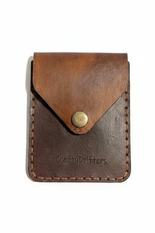 slim card cash sleeve with rear card pocket for easy access