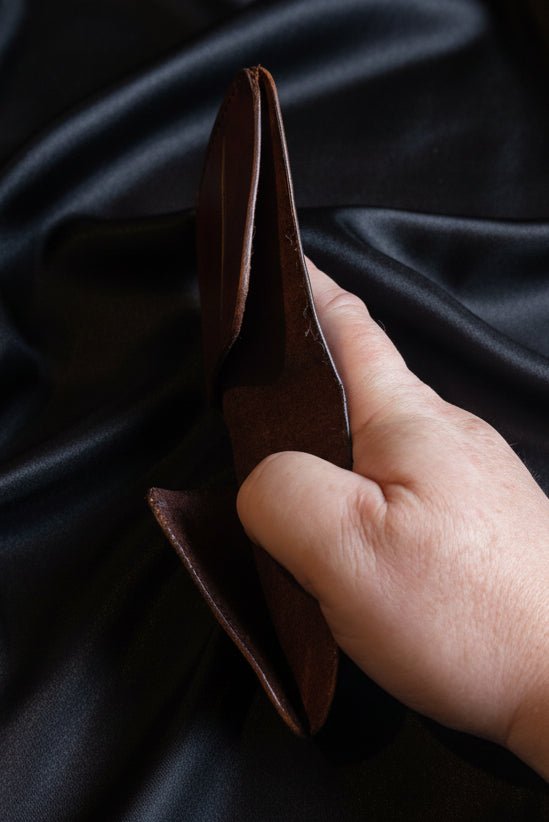 Compact Bi - Fold Wallet sinlge piece of leather - CraftyDrifters Cornwall