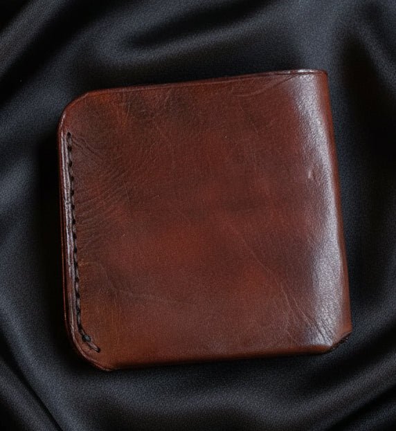 Compact Bi - Fold Wallet sinlge piece of leather - CraftyDrifters Cornwall