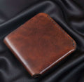 Compact Bi - Fold Wallet sinlge piece of leather - CraftyDrifters Cornwall