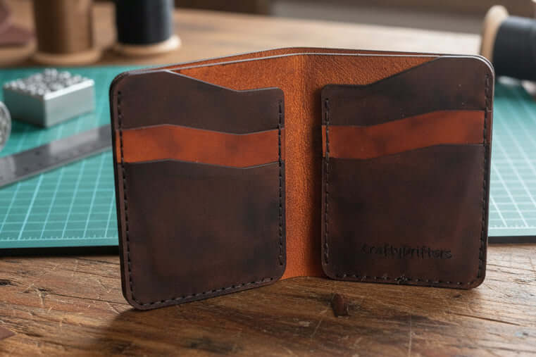 Compact Bi - Fold with 4 card pockets and a note fold - CraftyDrifters Cornwall