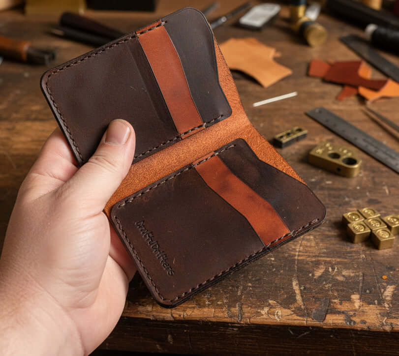 Compact Bi - Fold with 4 card pockets and a note fold - CraftyDrifters Cornwall