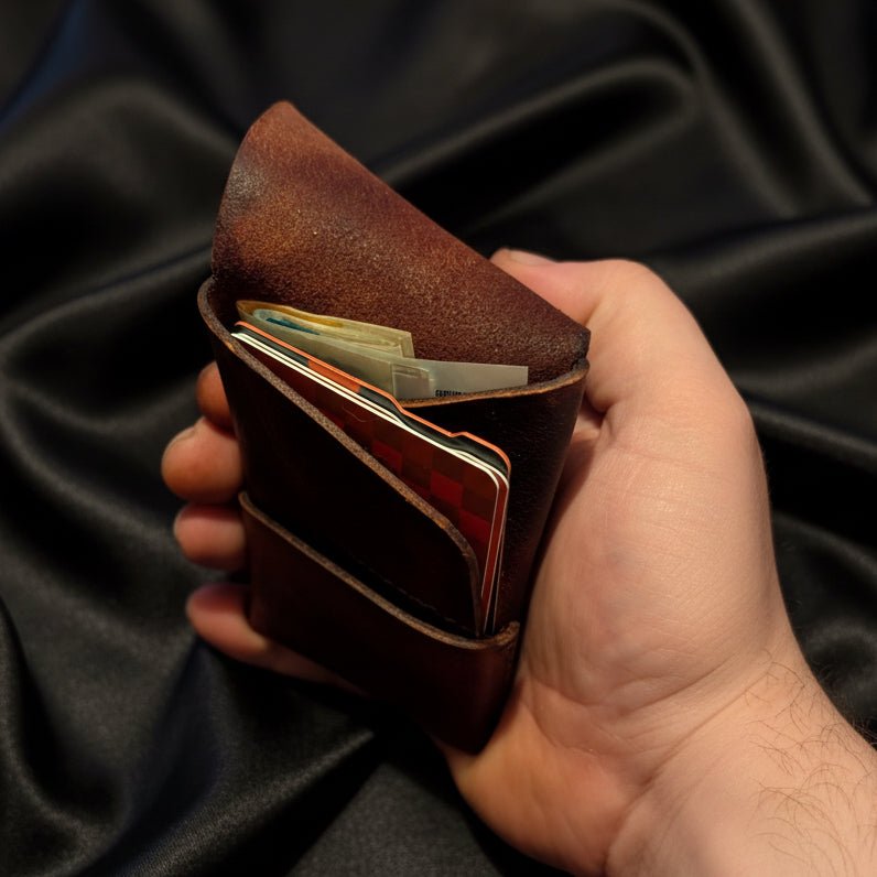 Compact Stitch Free Wallet in OxBlood Red - CraftyDrifters Cornwall