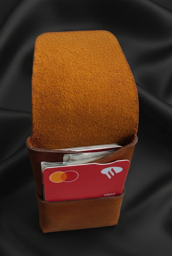 Compact Stitch Free Wallet in Tan - CraftyDrifters Cornwall