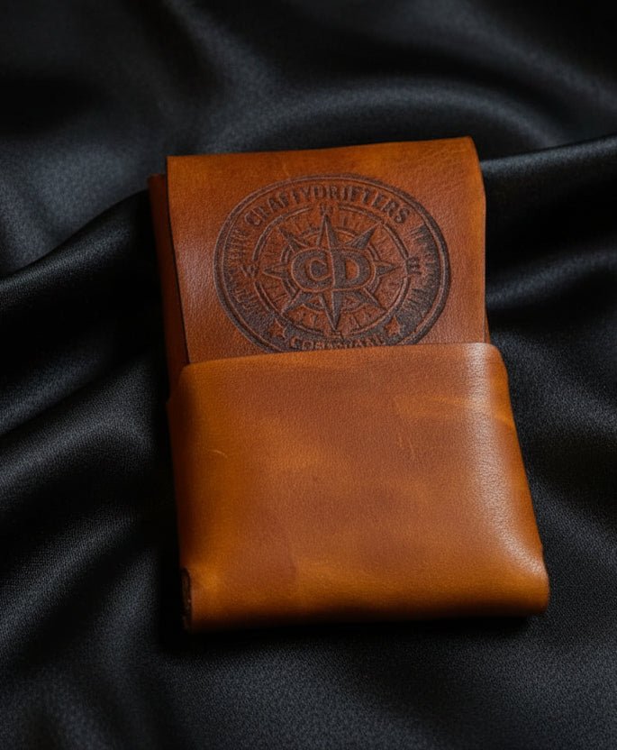 Compact Stitch Free Wallet in Tan - CraftyDrifters Cornwall