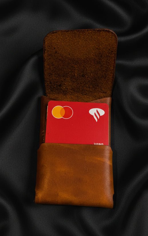 Compact Stitch Free Wallet in Tan - CraftyDrifters Cornwall