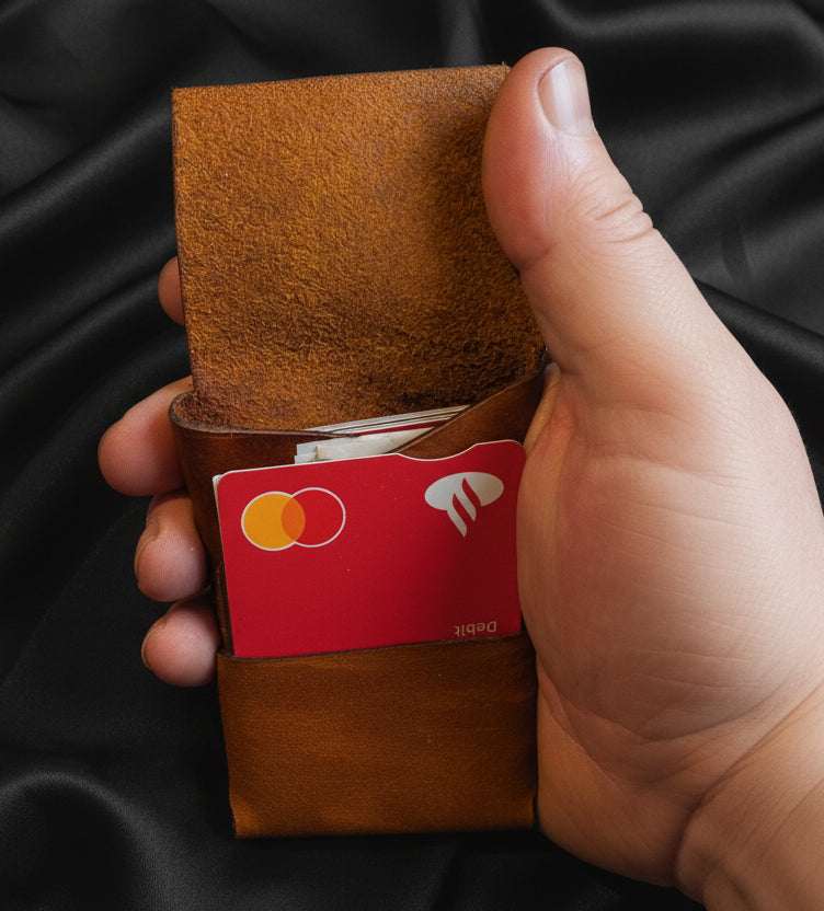 Compact Stitch Free Wallet in Tan - CraftyDrifters Cornwall