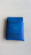 Drifters Wide Boy Stitch Free hand dyed leather wallet. Blue - CraftyDrifters Cornwall