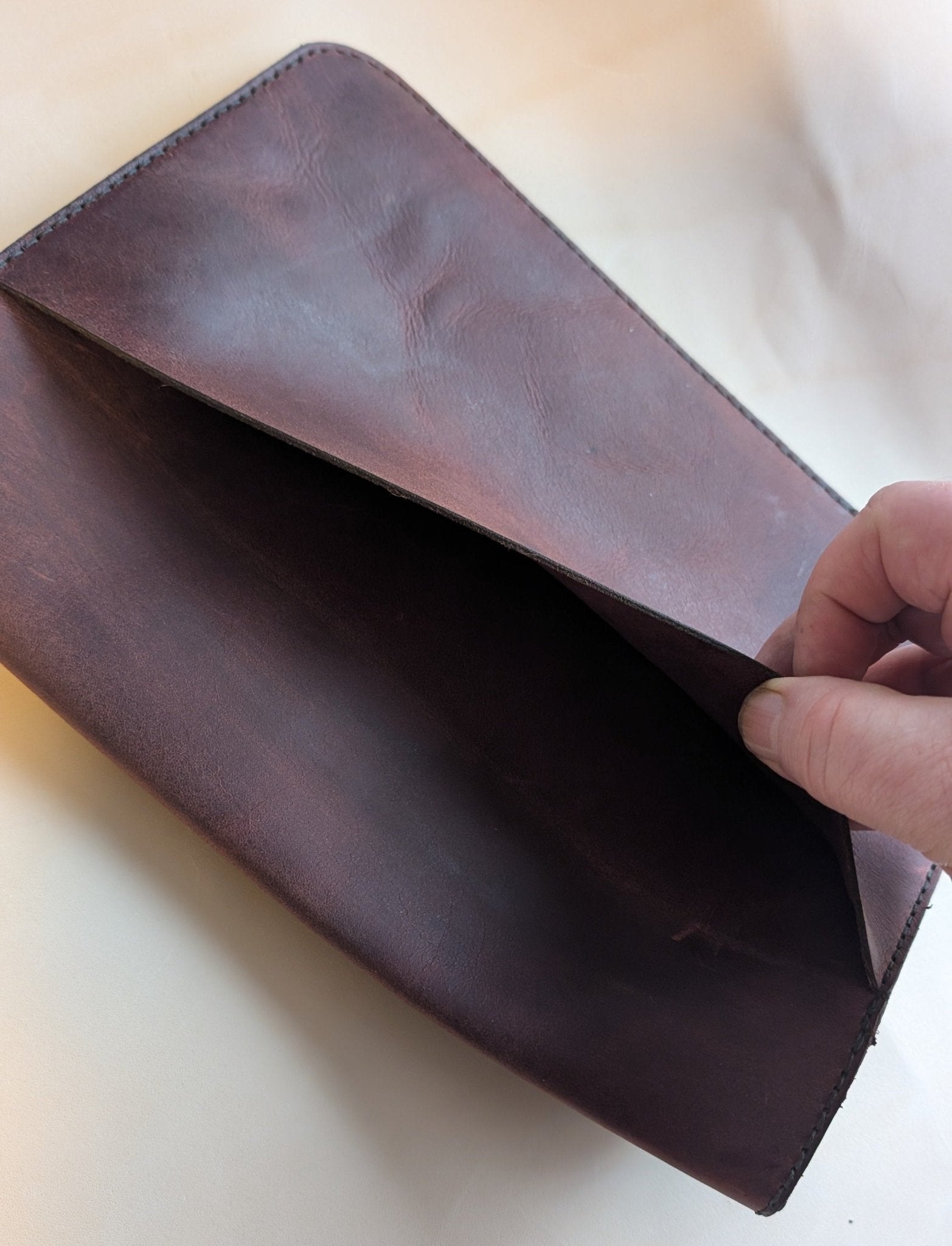 Handmade leather 10" tablet cover - CraftyDrifters Cornwall