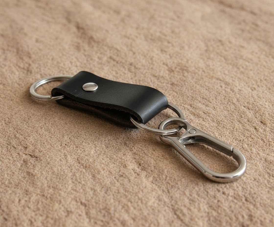 handmade leather key belt clip - CraftyDrifters Cornwall