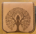 handmade leather tree of life coin wallet - CraftyDrifters Cornwall