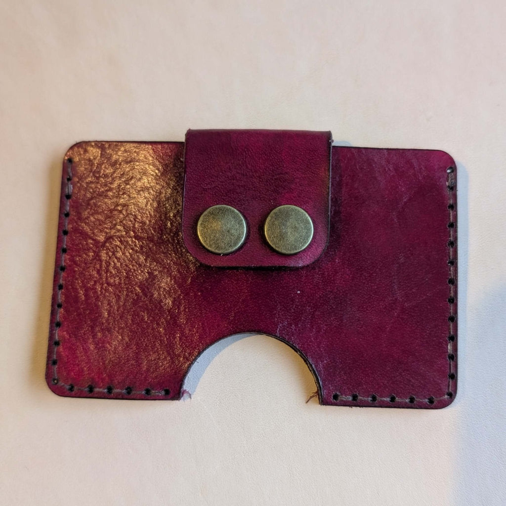 Handmade Small Secure Leather Card Holder - CraftyDrifters Cornwall