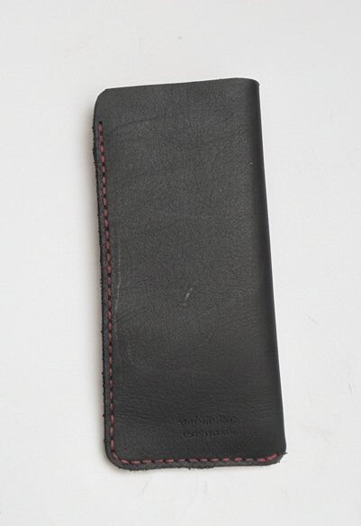 CraftyDrifters Glasses case in Black hand dyed leather