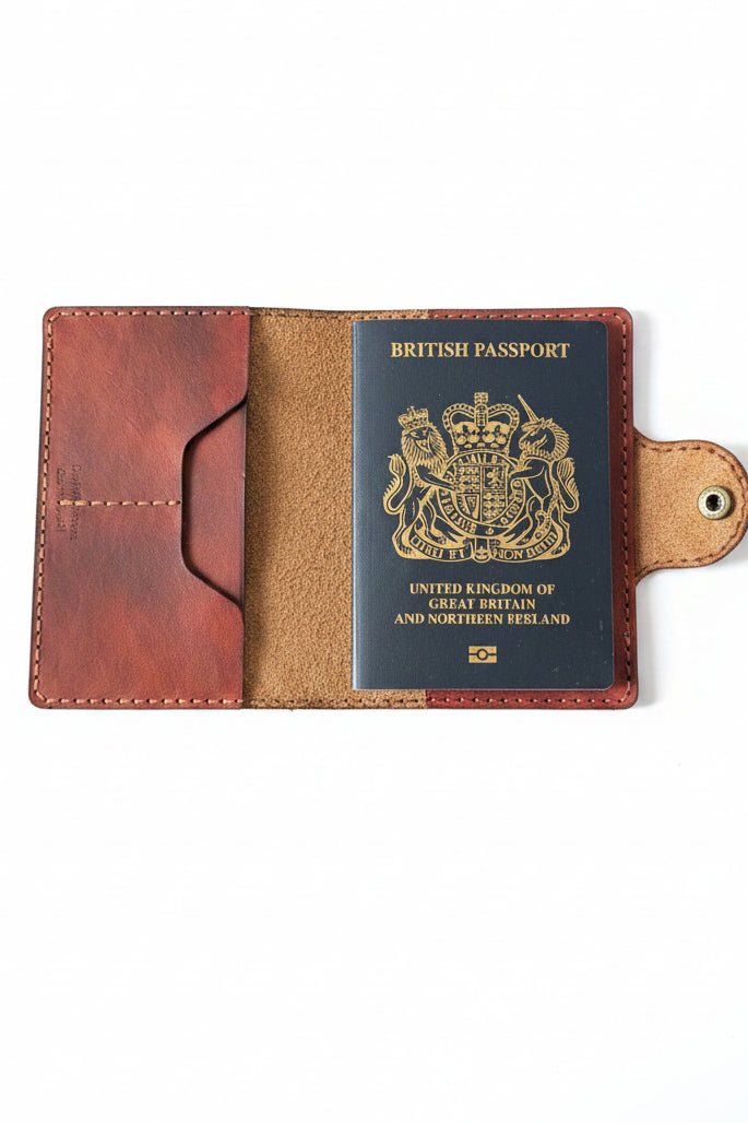 Leather Passport Sleeve - CraftyDrifters Cornwall