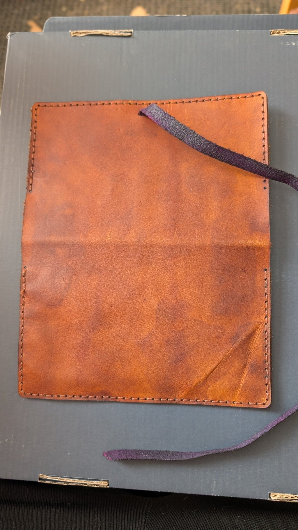 Leather Tobacco pouch (50g) Walnut - CraftyDrifters Cornwall