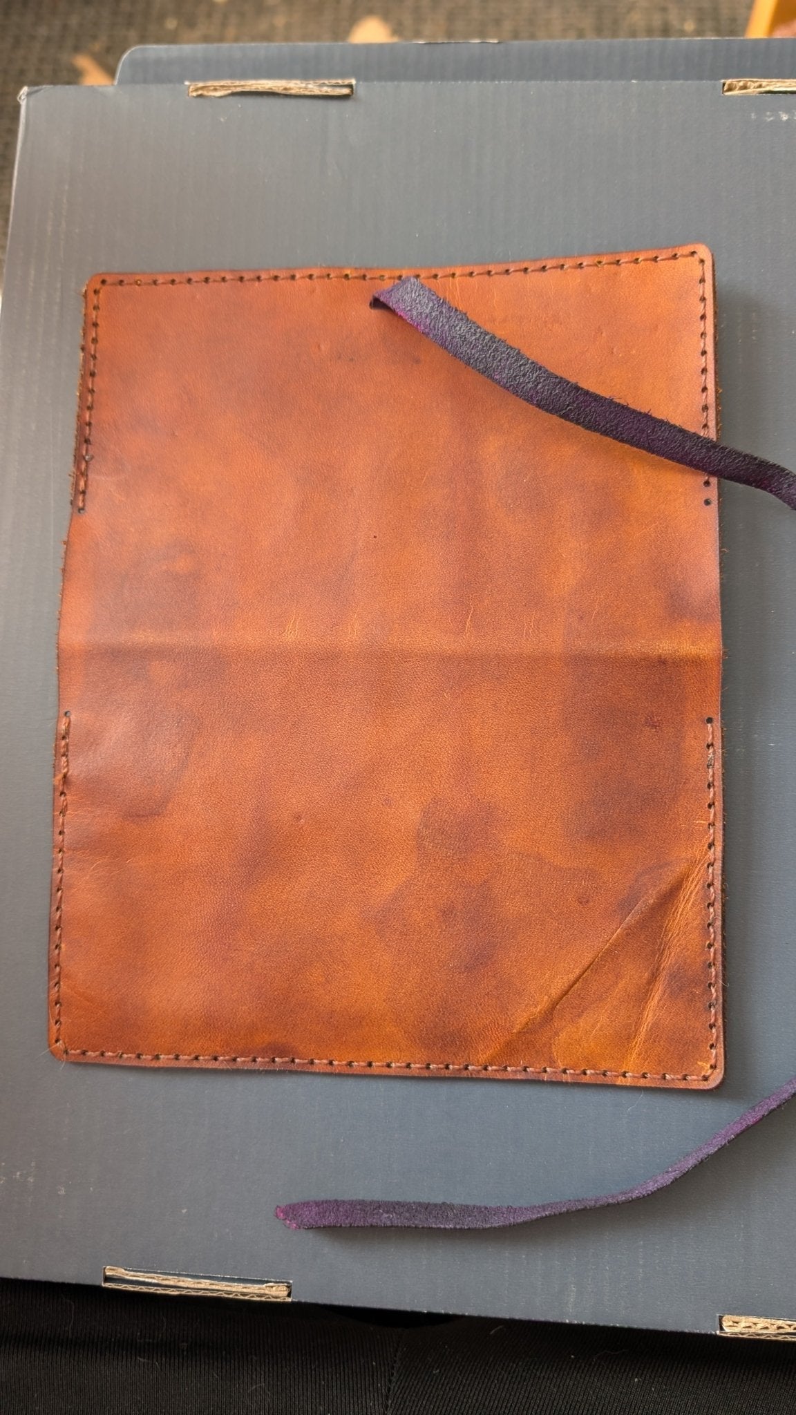 Leather Tobacco pouch (50g) Walnut - CraftyDrifters Cornwall