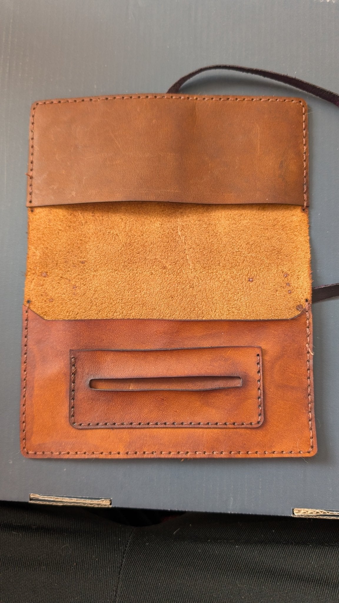 Leather Tobacco pouch (50g) Walnut - CraftyDrifters Cornwall