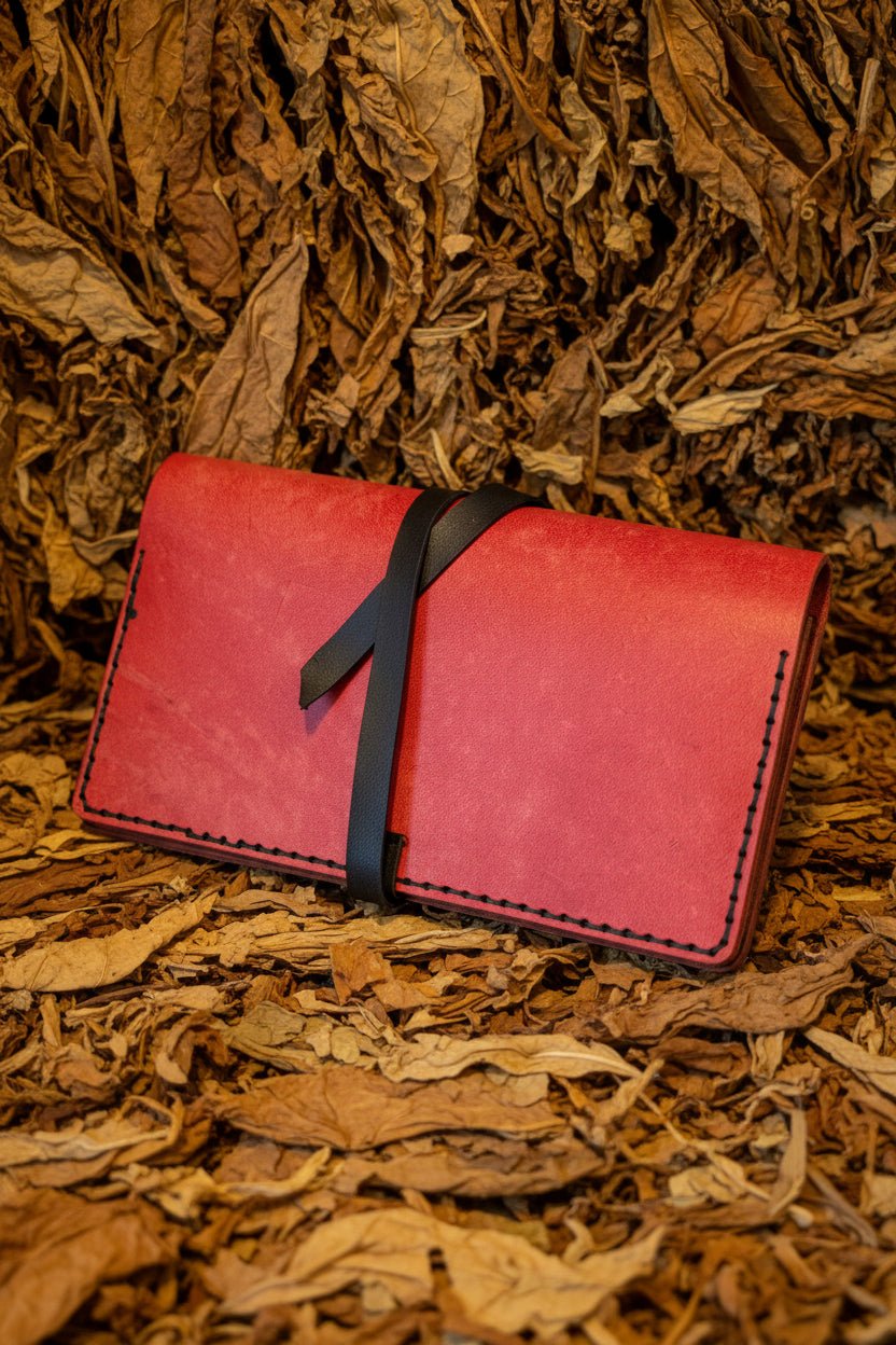 Leather Tobacco pouch (holds 50g pack) - CraftyDrifters Cornwall