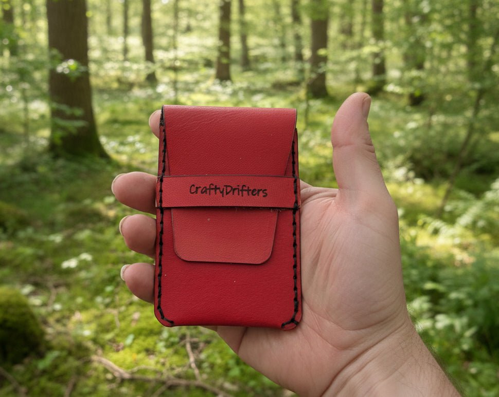Long Flap handmade leather card wallet - CraftyDrifters Cornwall