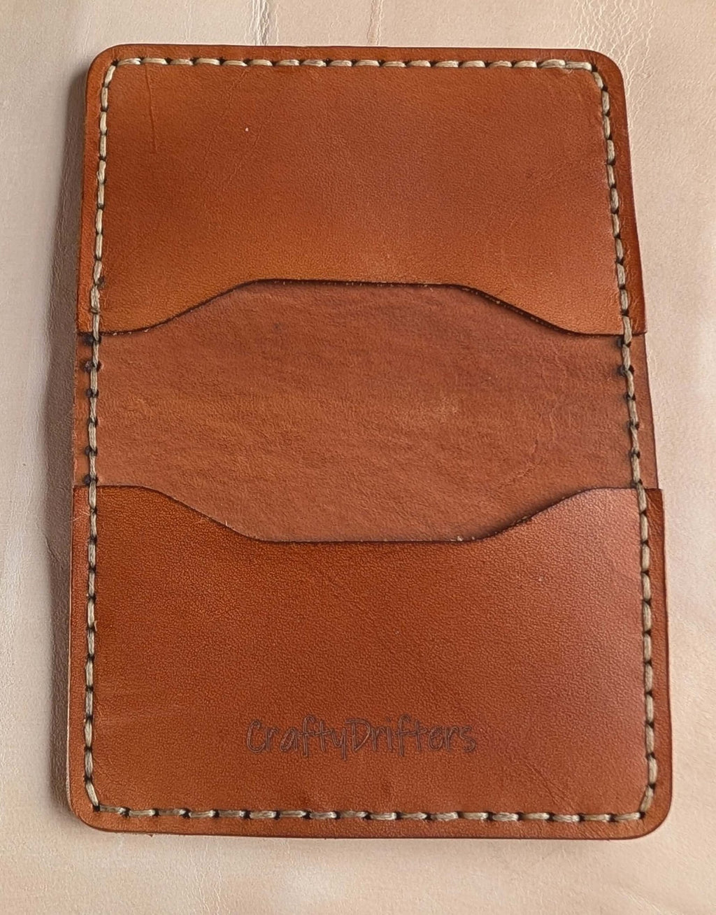 Minimilist 4 pocket handmade leather wallet - CraftyDrifters Cornwall