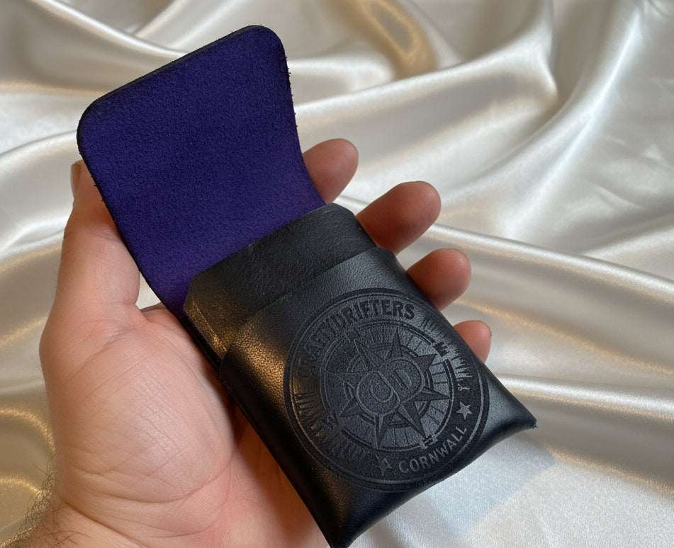 Drifters Wide Boy, Stitch Free, hand dyed leather wallet. Made in Cornwall