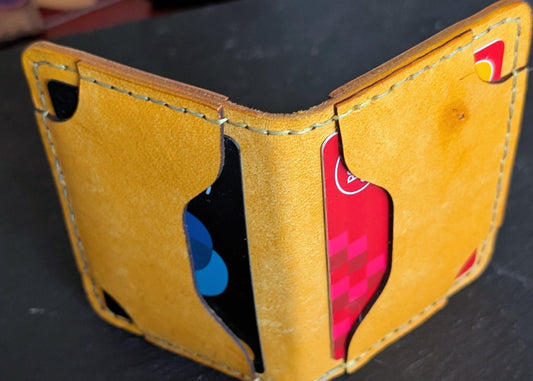 Handmade folding 4 pocket leather wallet