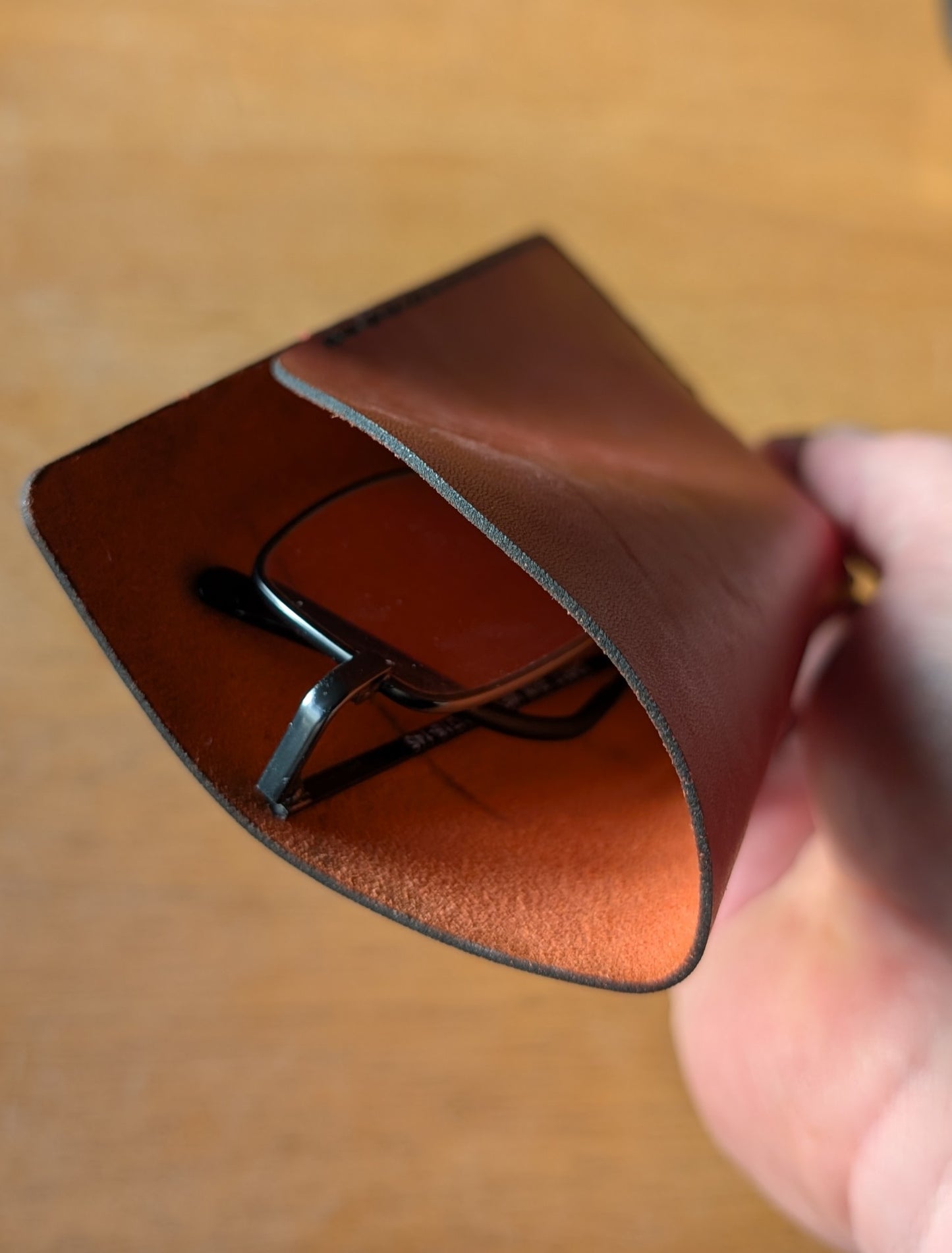 Glasses Sleeve in Red Leather