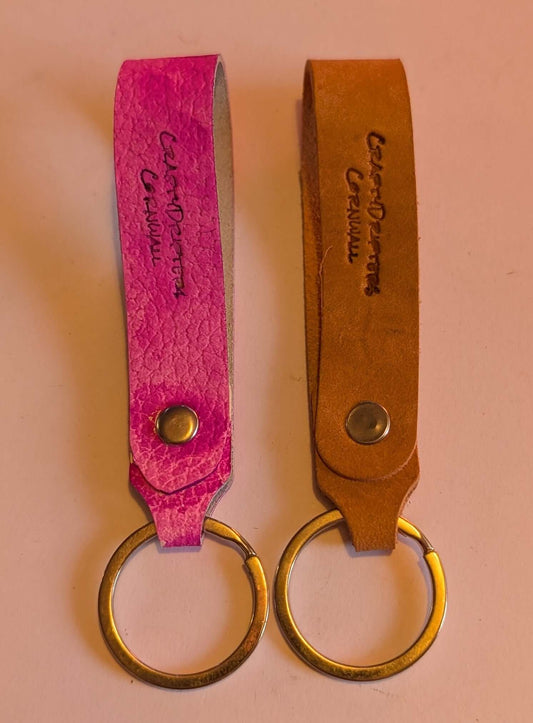 Premium Leather Keyrings made in Cornwall